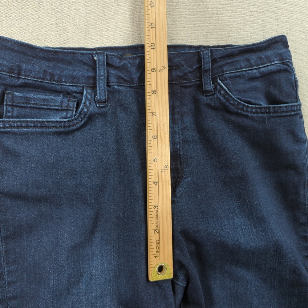 Flying Monkey Jeans Womens 27 Blue High Rise Flare Stretch Distressed Frayed - Picture 8 of 15